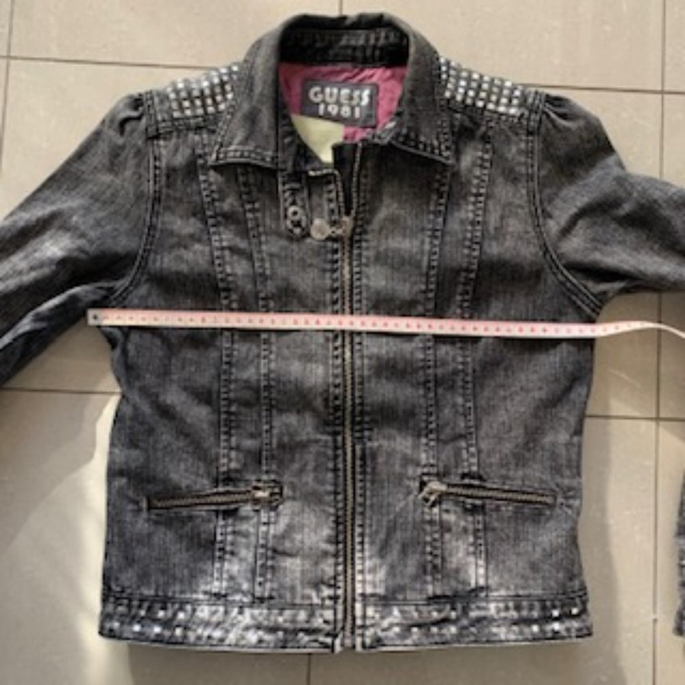 GUESS 1981 black denim jacket small size - Picture 5 of 7